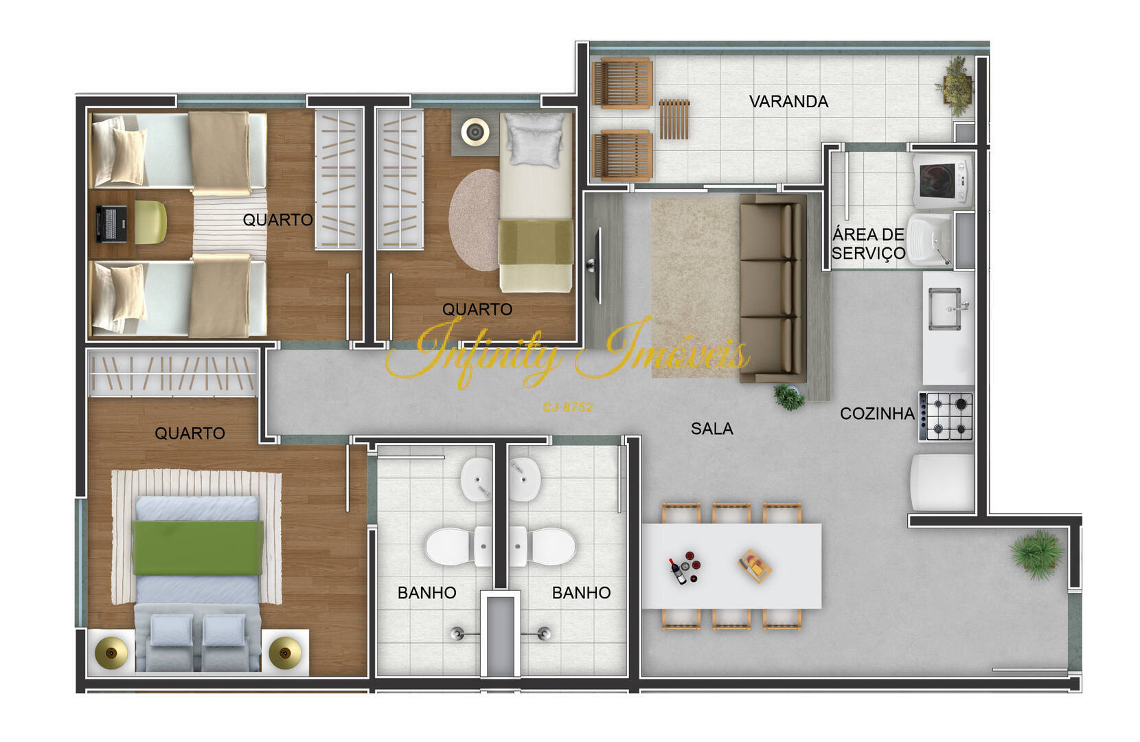 Apartamento, 3 quartos, 63 m² - Foto 38