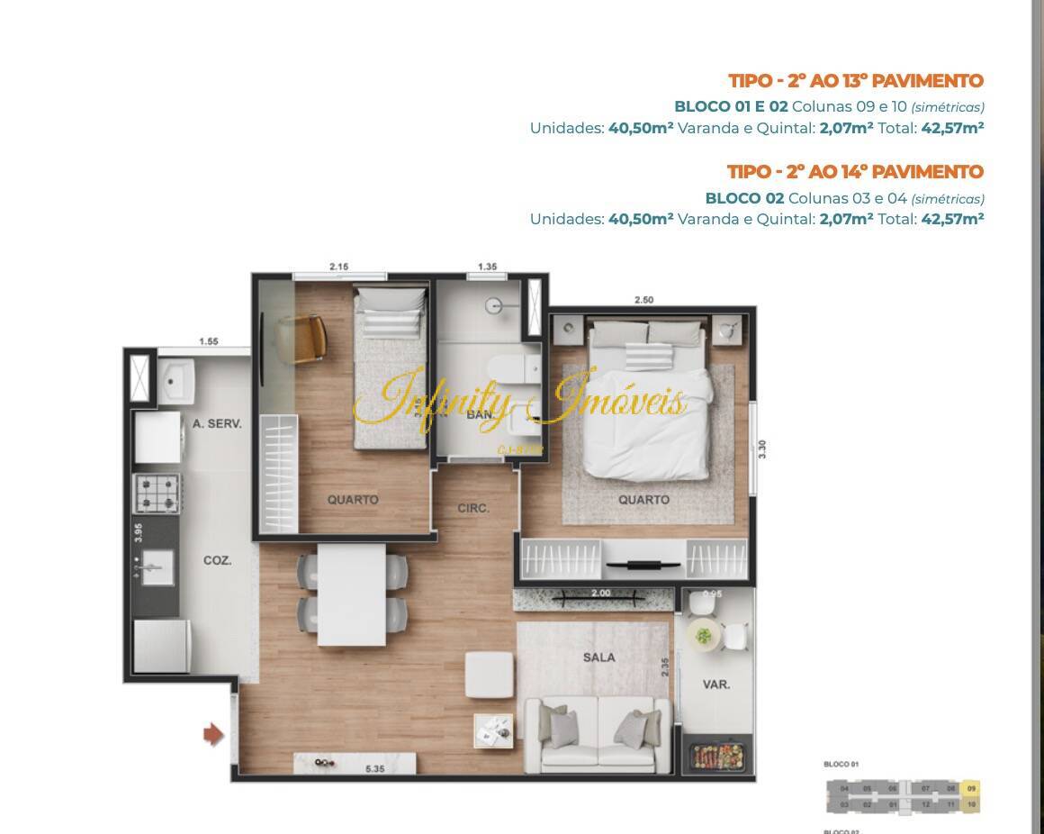 Apartamento, 2 quartos, 43 m² - Foto 20