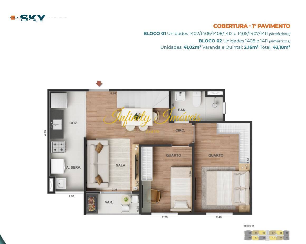 Apartamento, 2 quartos, 43 m² - Foto 28