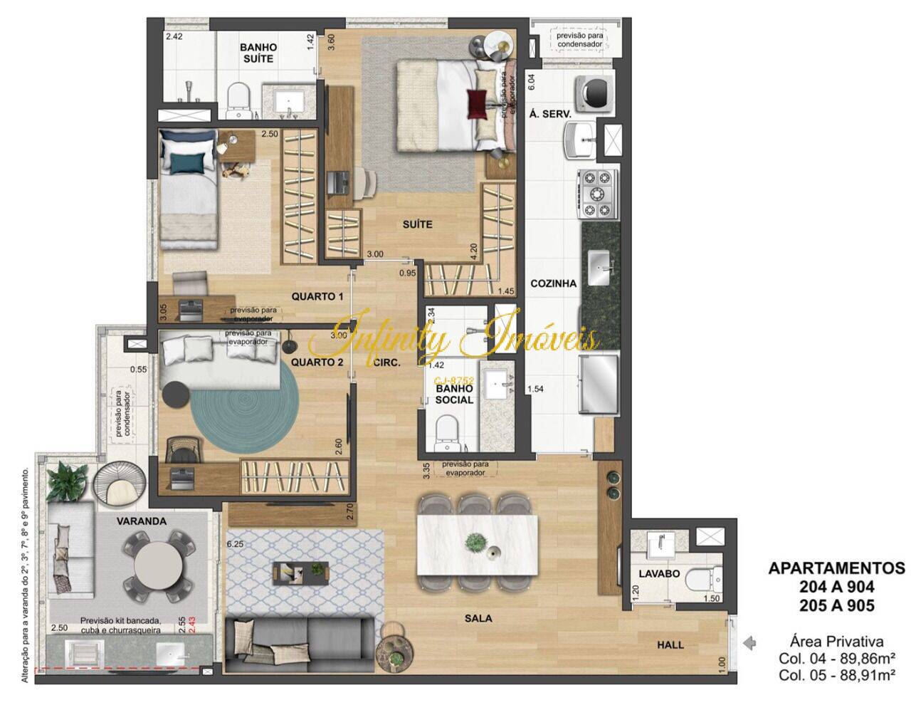 Apartamento, 3 quartos, 89 m² - Foto 56