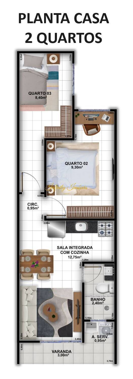 Casa, 1 quarto, 52 m² - Foto 6