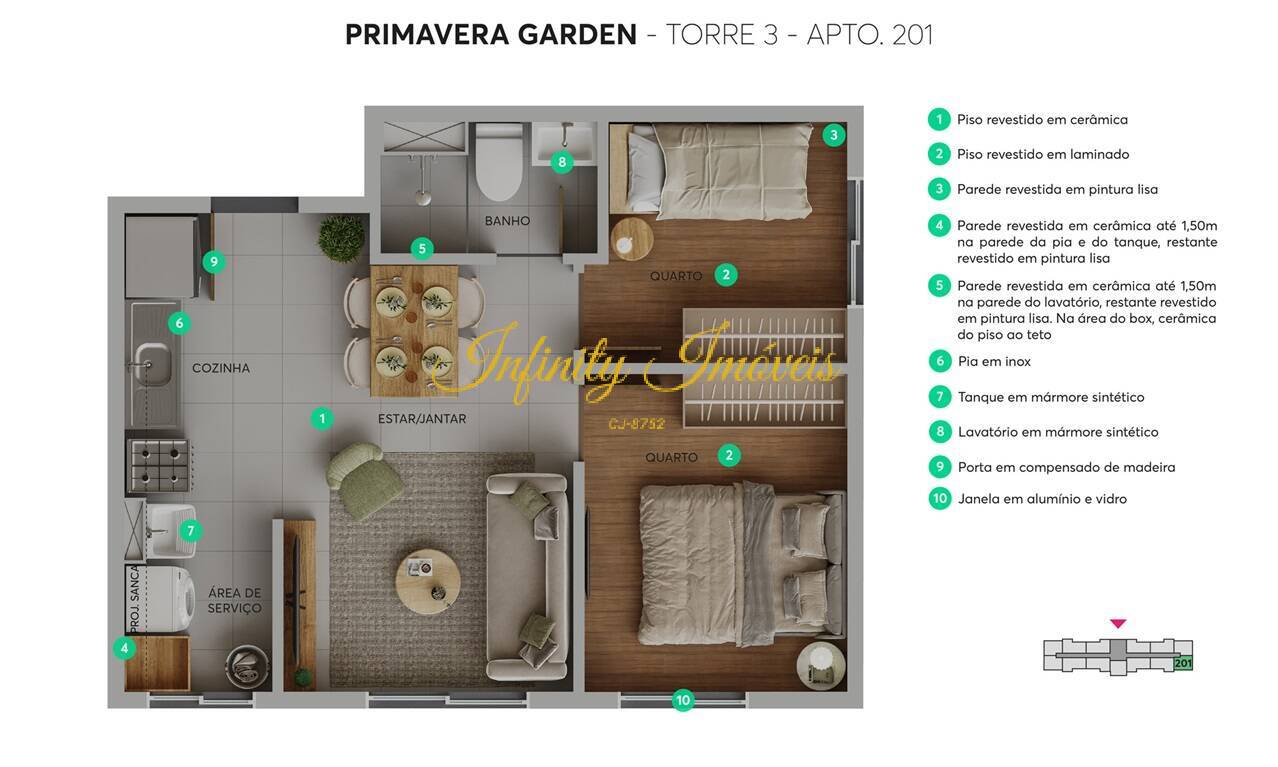 Apartamento, 2 quartos, 35 m² - Foto 11