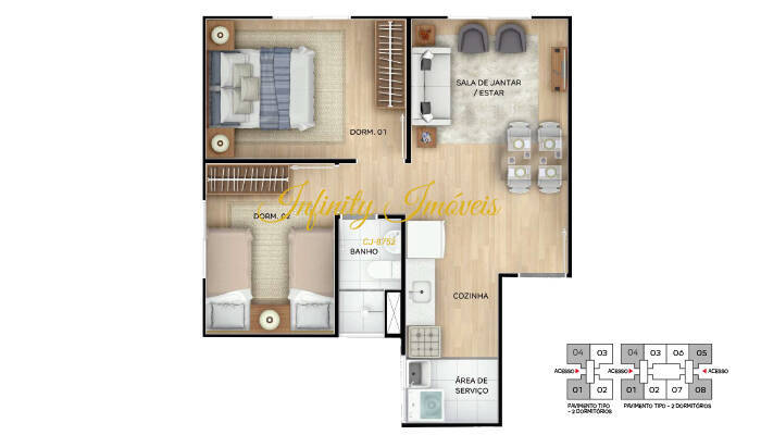 Apartamento, 2 quartos, 40 m² - Foto 16