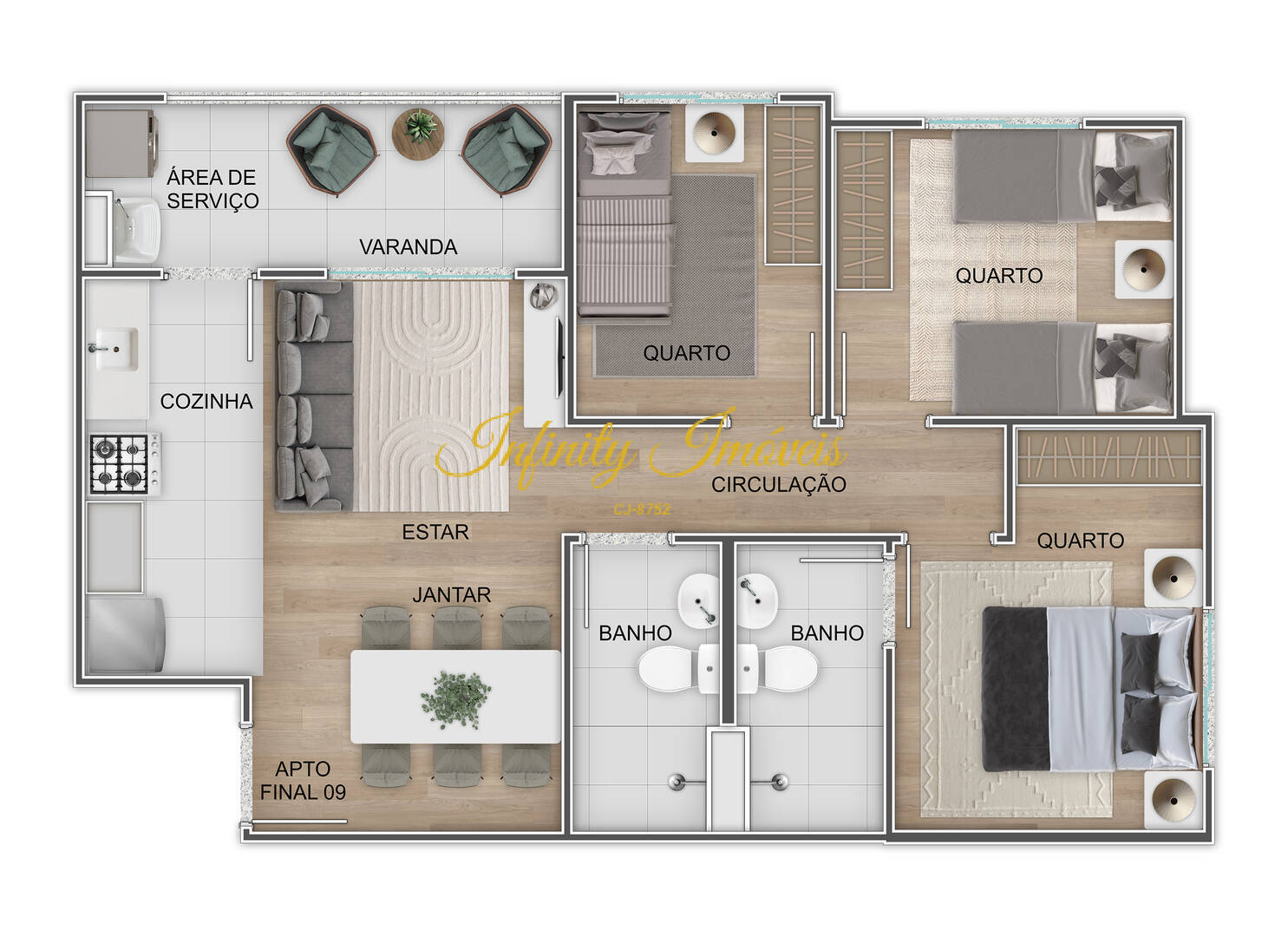 Apartamento, 3 quartos, 58 m² - Foto 28