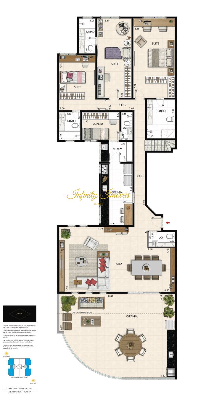Cobertura, 3 quartos, 321 m² - Foto 9