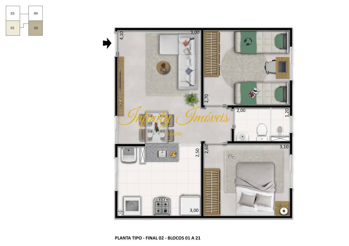 Apartamento, 2 quartos, 43 m² - Foto 23