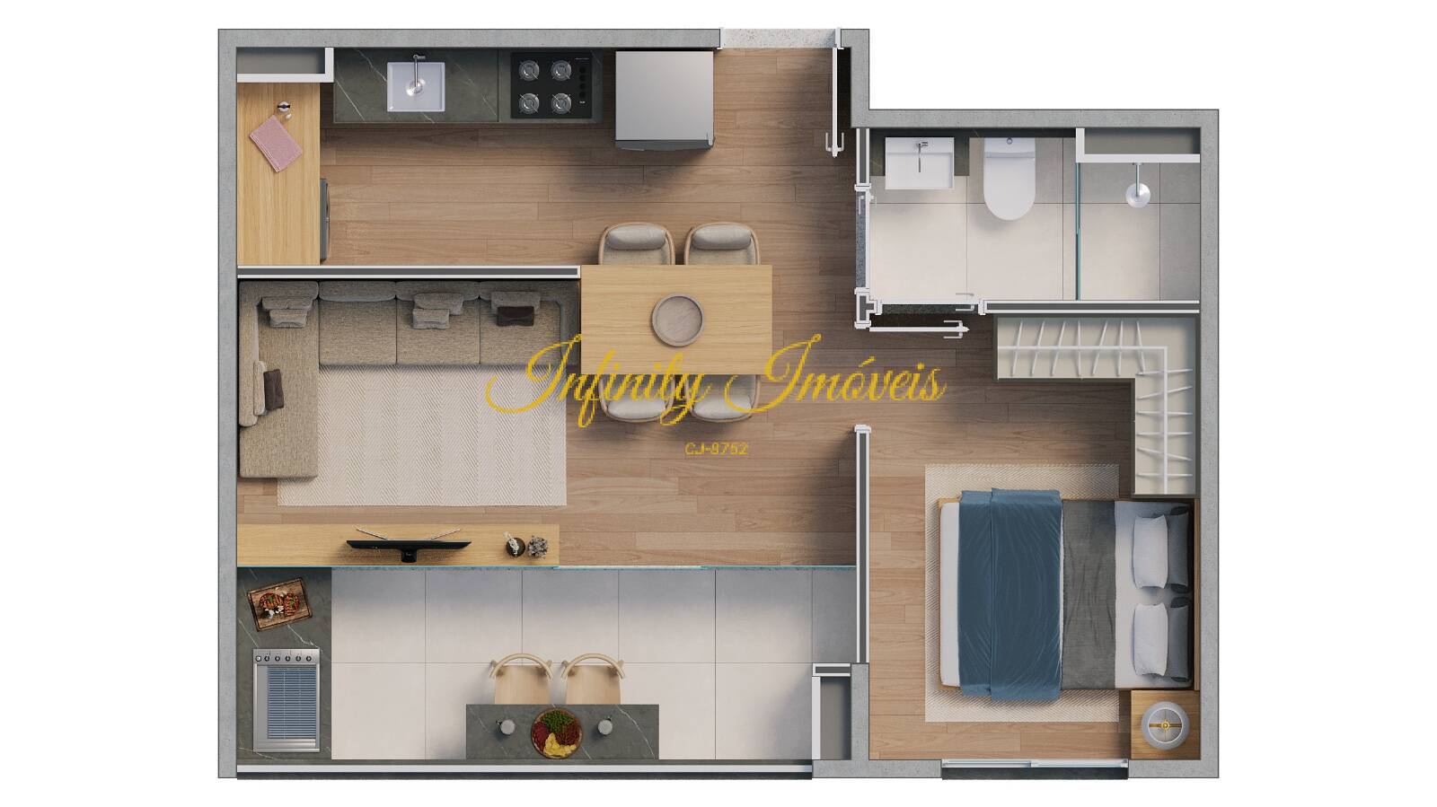 Apartamento, 2 quartos, 37 m² - Foto 43