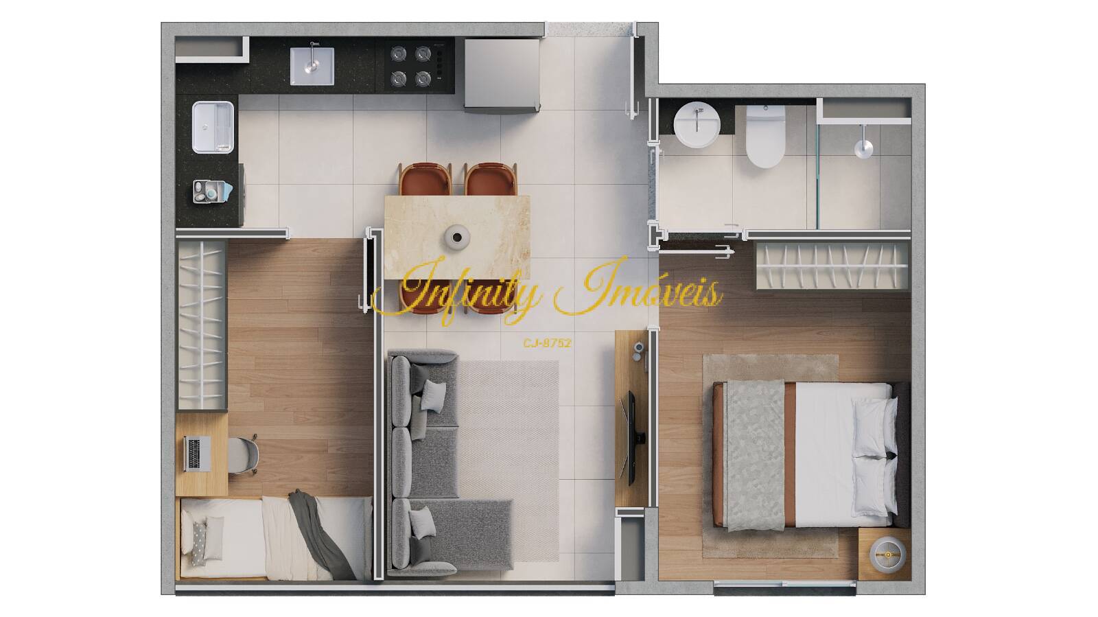 Apartamento, 2 quartos, 46 m² - Foto 47