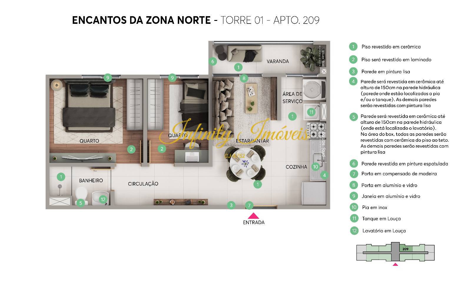 Apartamento, 2 quartos, 35 m² - Foto 14