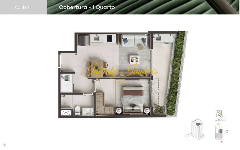 Cobertura, 1 quarto, 44 m² - Foto 17